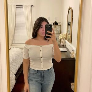 White off the shoulder top